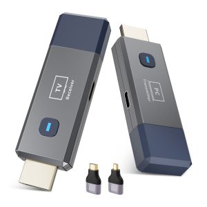 SOOYGA Wireless HDMI Transmitter and Receiver 328ft/100m Extender 4K Decode Input 1080P Output Plug&Play Portable 2.4G/5.8G for Video and Audio to Monitor from PC/Projector/TV Box